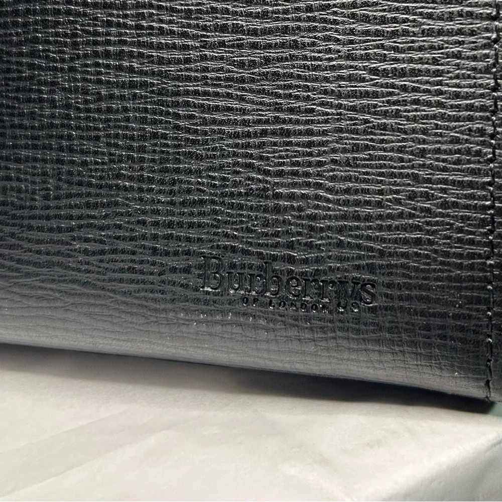 Burberrys Vintage Black Textured Unisex Clutch